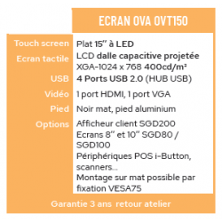 Ecran tactile 15'' OVA